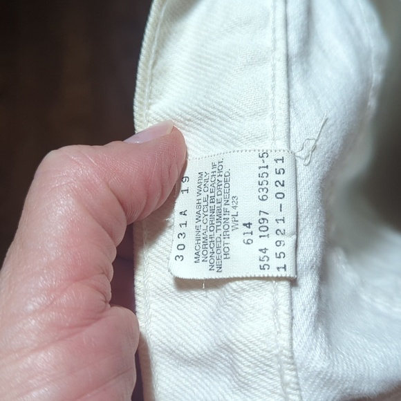 Vtg Levis Orange Tab White Denim Jeans Slim Fit Tapered Leg Sz 10 W28 L32 - Picture 8 of 11